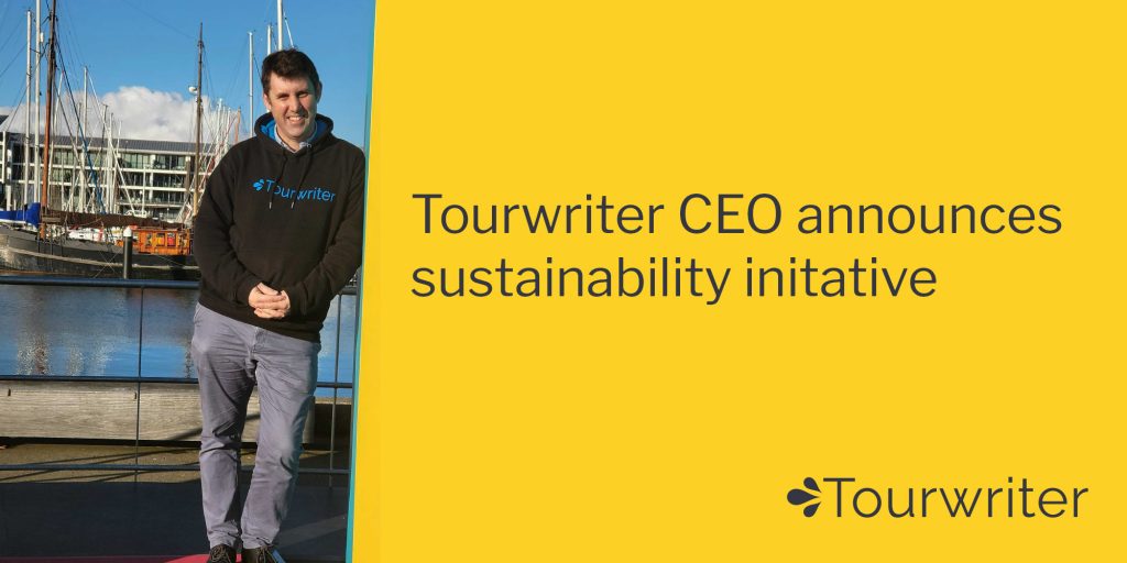 CEO Glenn Campbell announcing Tourwriter's commitment to sustainability initiatives