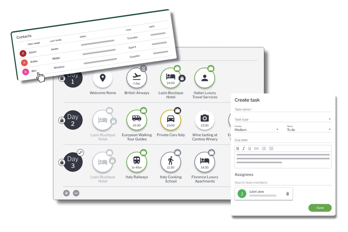 You can do it all with one platform- transparent Tour operator software with tasks and CRM management