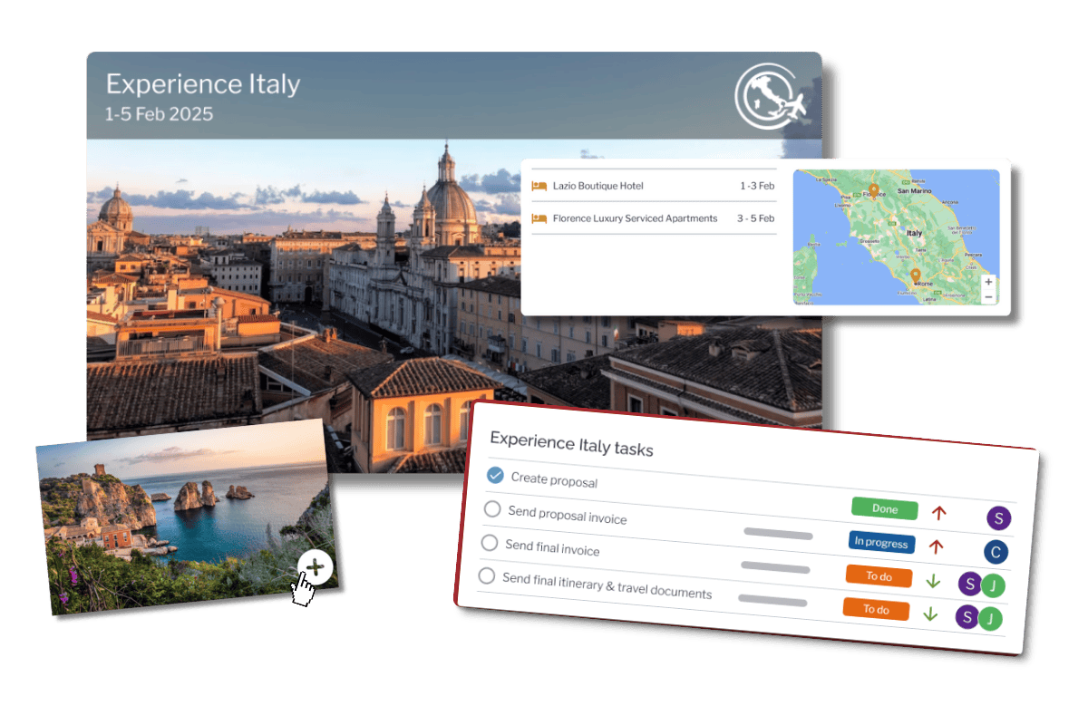 Yours to create the magic- transparent (1) Itinerary proposal design with interactive maps and tasks management