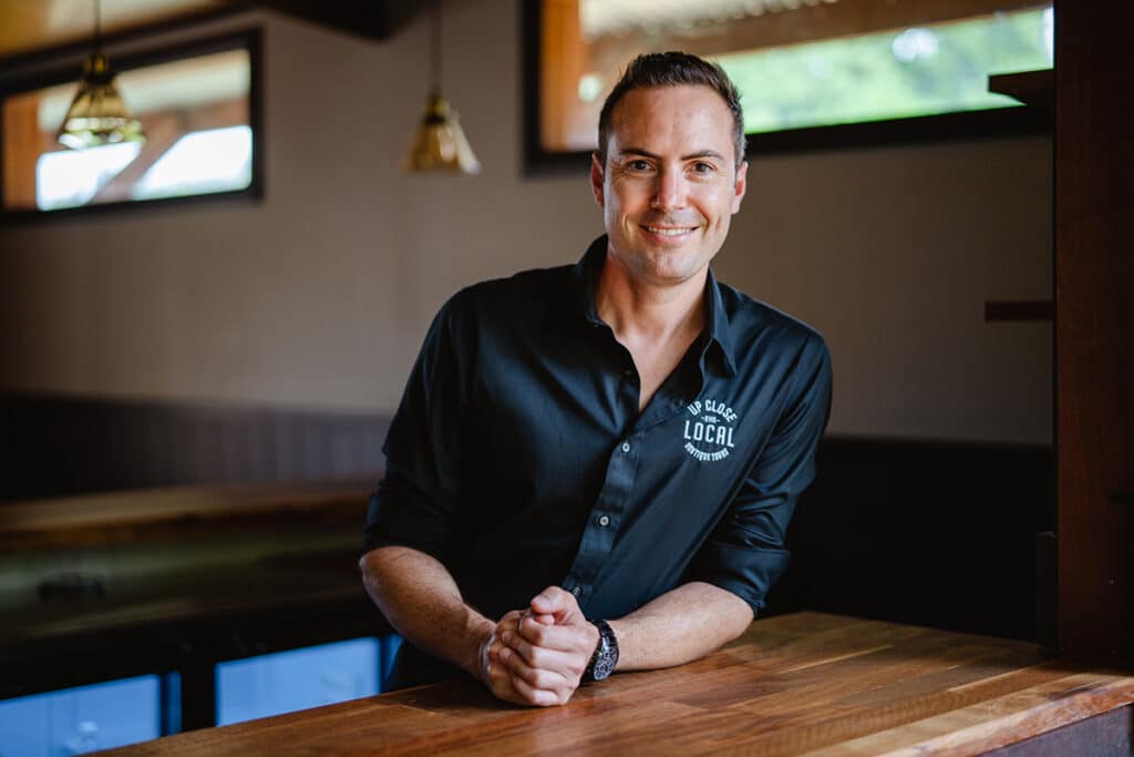 Paul Montague, founder of Up Close and Local Tours, at a Perth cellar door