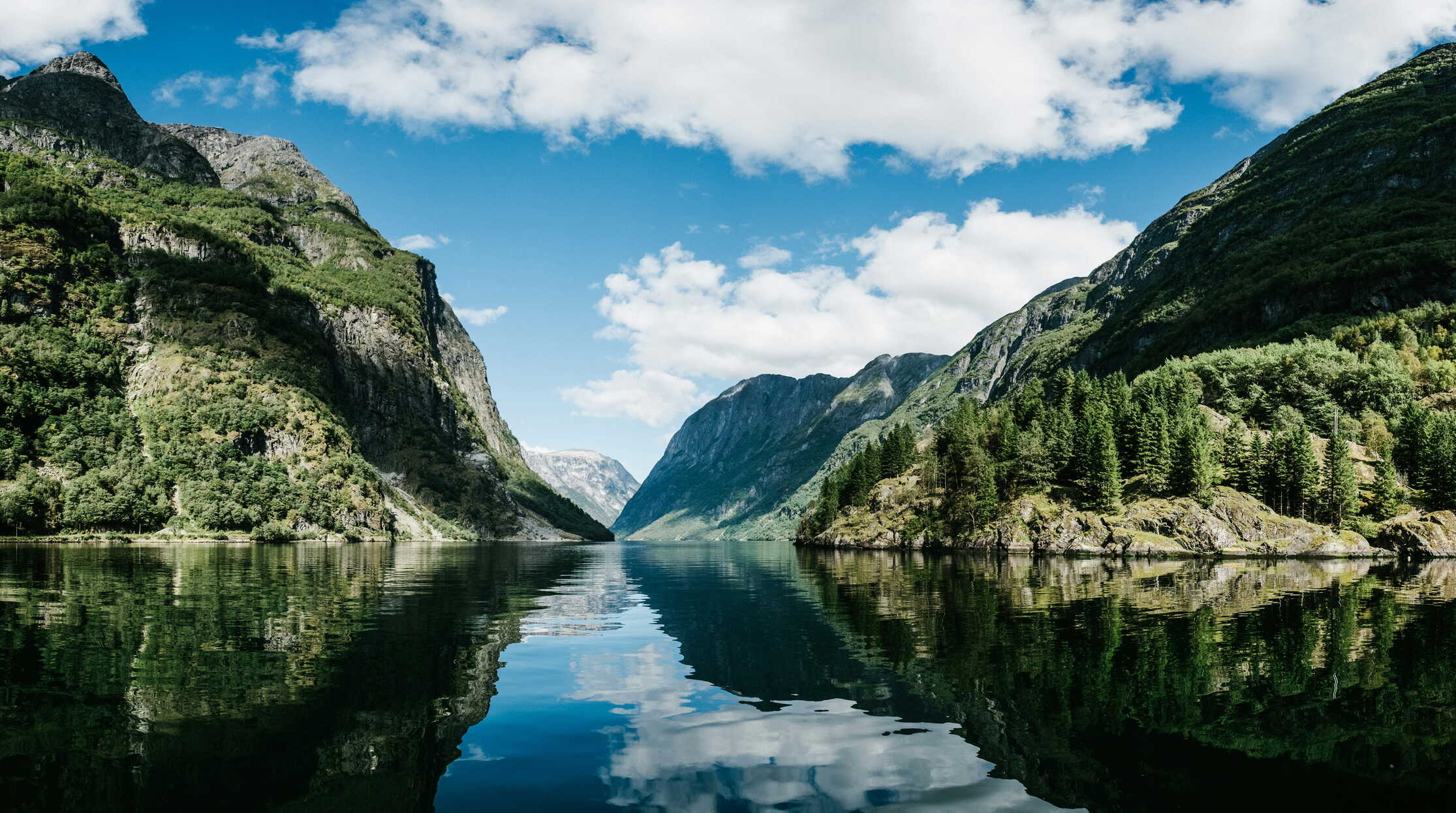 Hikers overlooking a Norwegian fjord, the dramatic landscapes Elan Norway builds bespoke itineraries around